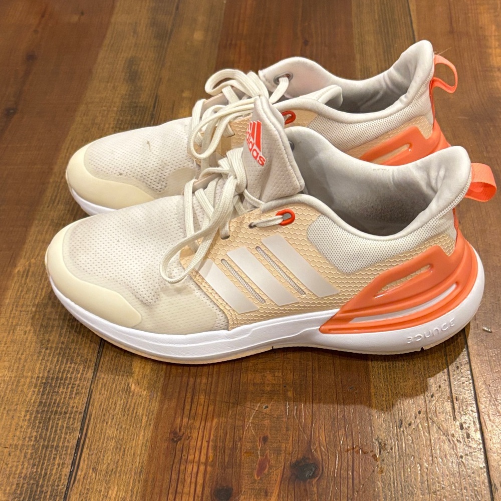 Adidas White and Coral Athletic Shoes - Picture 3 of 5